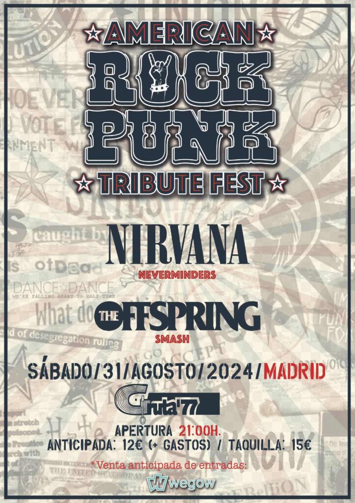 American Rock Punk Fest: Nevermiders (Tributo a Nirvana) + Smash (Tributo a The Offspring)