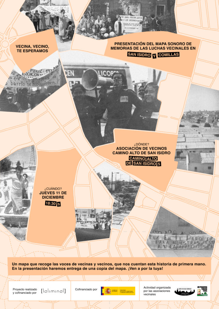 La Liminal presenta la Cartografía de Memorias de las luchas vecinales de Carabanchel Bajo